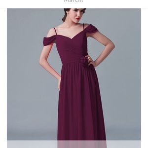 Burgundy or wine colored Bridesmaid dress